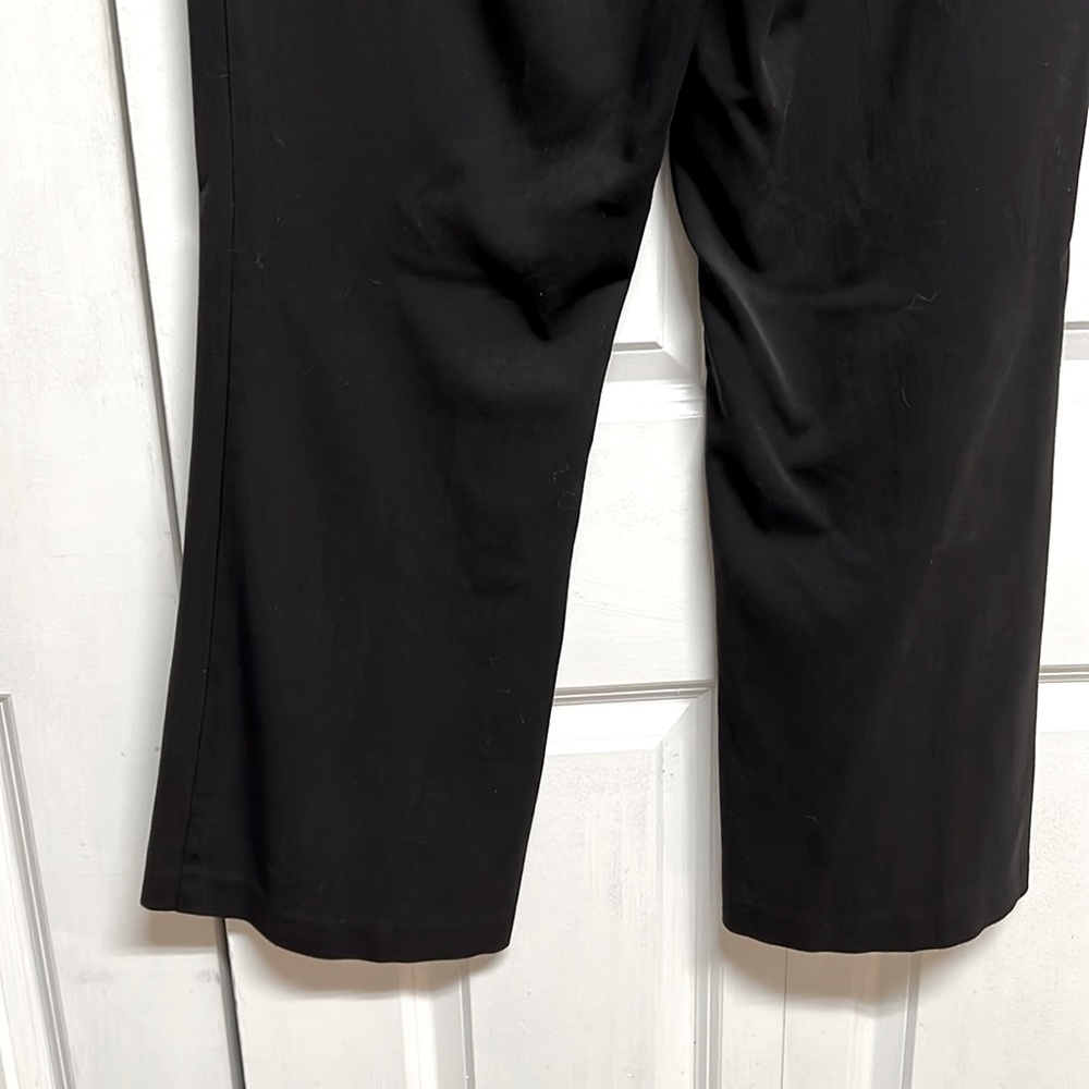Vintage R.Q.T Black Mid Rise Wide Leg Rayon Stretch Dress Pants Size 12P - Picture 7 of 8